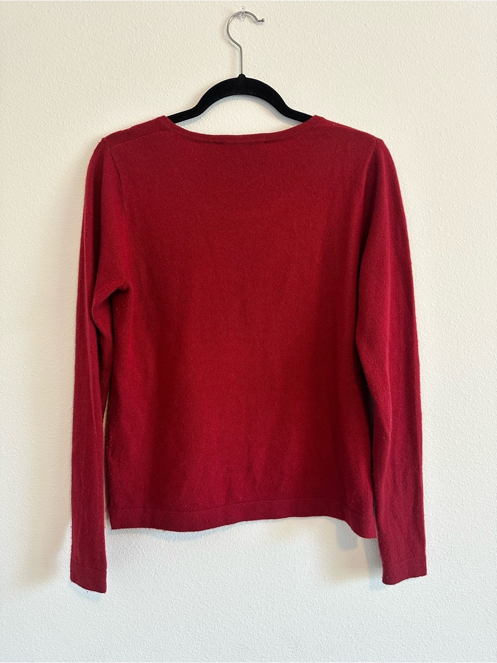 Womens 100% Cashmere Dark Wine Red Crewneck Pullover Sweater Size S Quiet Luxury - Picture 2 of 7